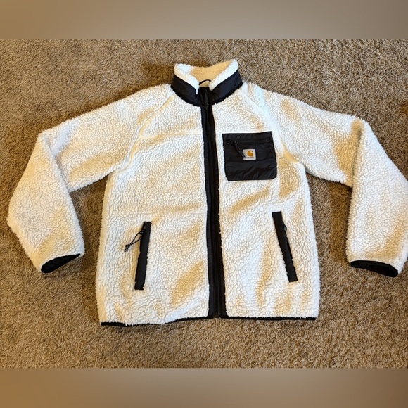 Carhartt WIP Other - Carhartt WIP Prentis Liner Sherpa Fleece Jacket Moonbeam Black Size Small